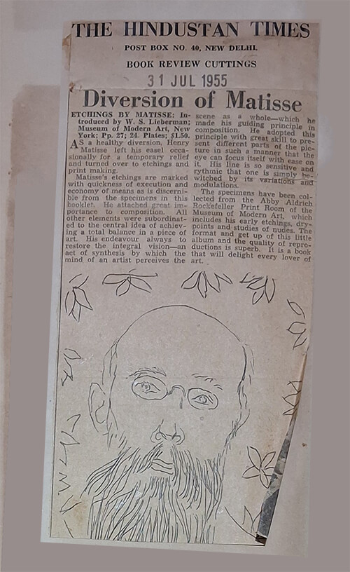 Book review by Manohar Kaul: ETCHINGS BY MATISSE- Introduced by W. S. Lieberman Museum of Modern Art New York