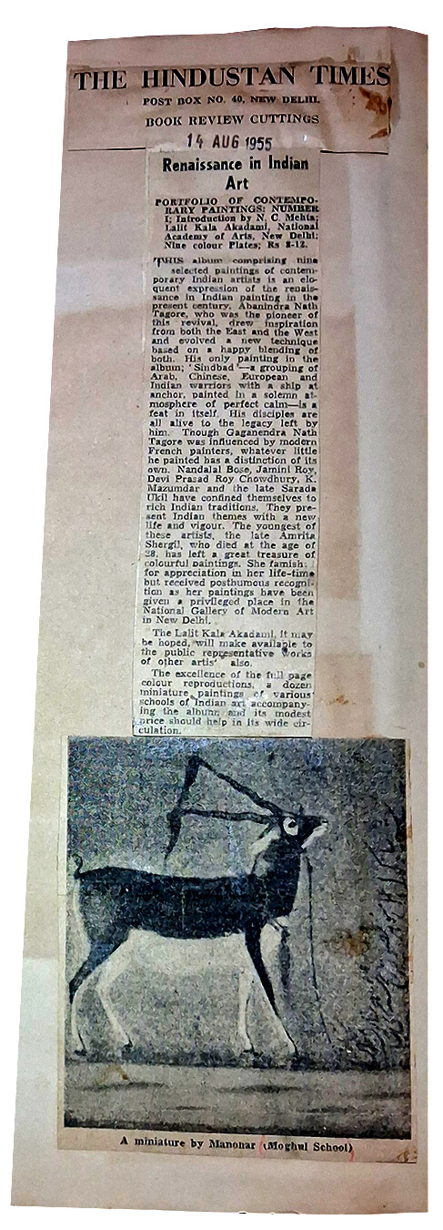 Book review by Manohar Kaul: PORTFOLIO OF CONTEMPORARY PAINTINGS: NUMBER I, Introduction by N. C. Mehta-Lalit Kala Akadami, National Academy of Arts