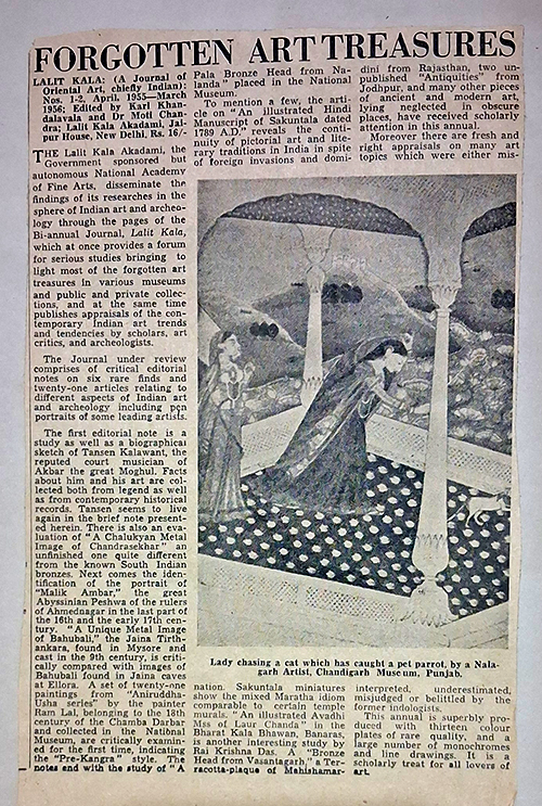 Book review by Manohar Kaul: LALIT KALA (A Journal of Oriental Art, chiefly Indian)
Nos. 1–2