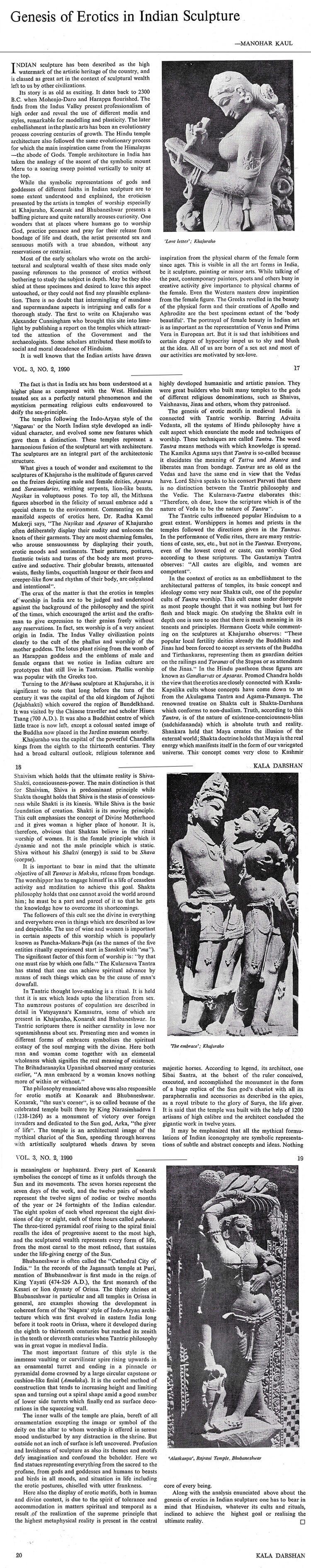 Genesis of Erotics in Indian sculpture