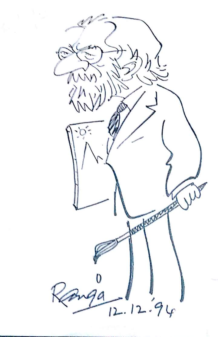 Caricature of Manohar Kaul