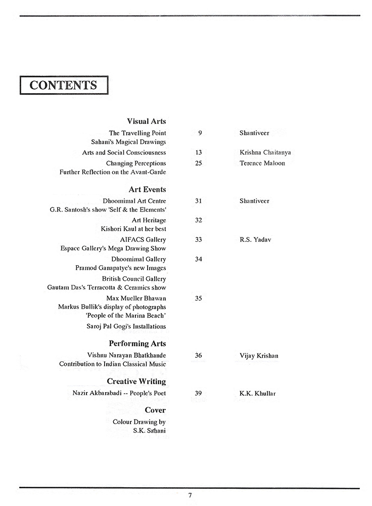 Contents – Kalā Darshan Vol-5 Issue-2
