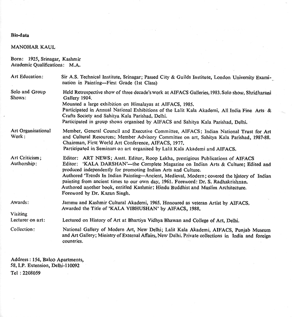 Catalogue page 6 – 1991 exhibition