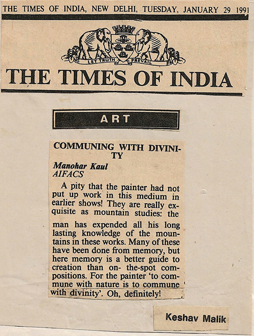 Press clipping from The Times of India