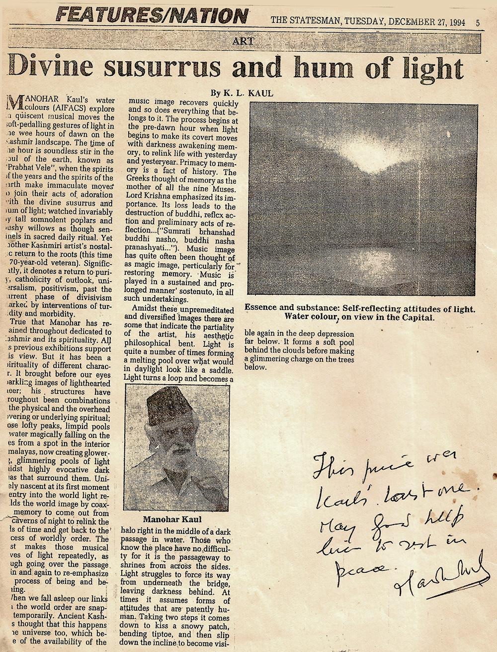 Press clipping from The Times of India