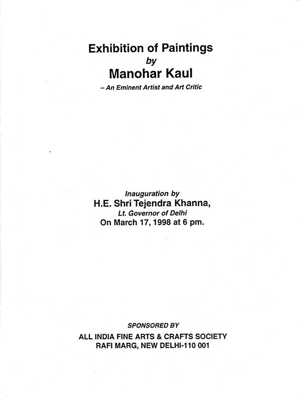 Catalogue page 3 – 1998 exhibition