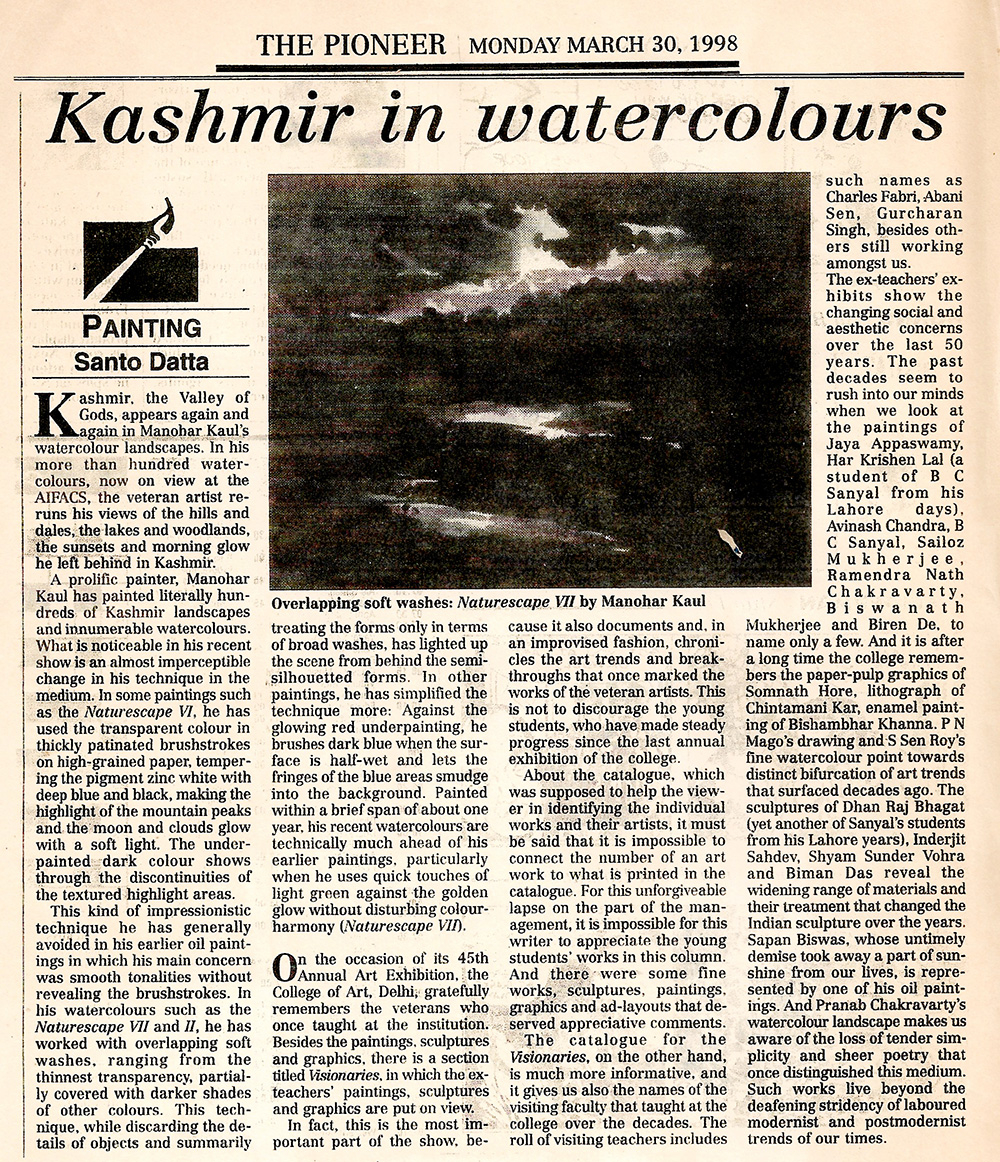 Press clipping from The Times of India