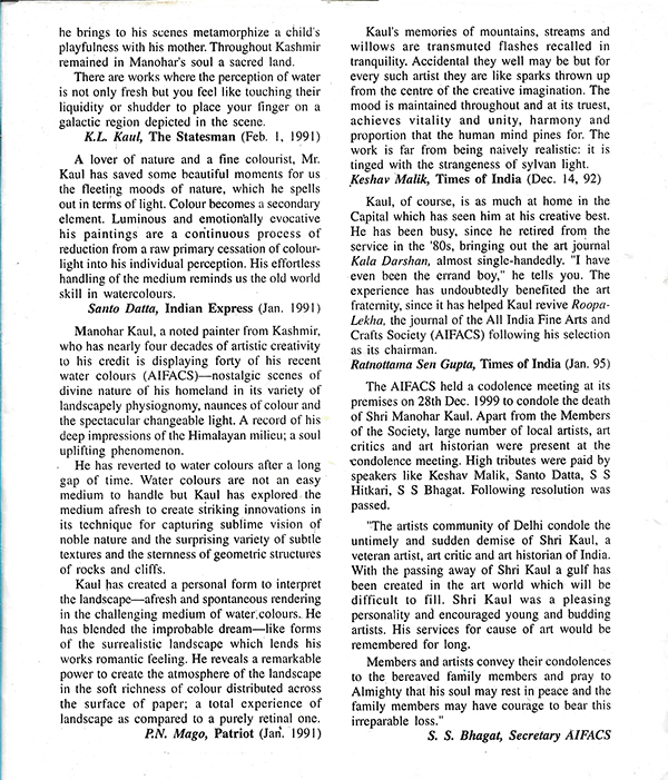 Catalogue page 3 – 2000 exhibition